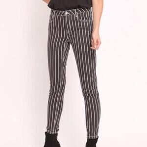 NEW Sandro Striped Skinny Jeans, size 40 US 8, black white